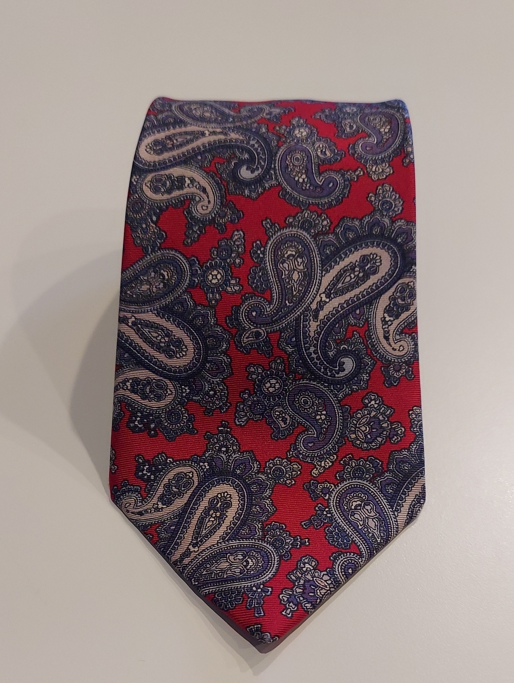 Gant Red Paisley Tie with Navy and Cream Accents